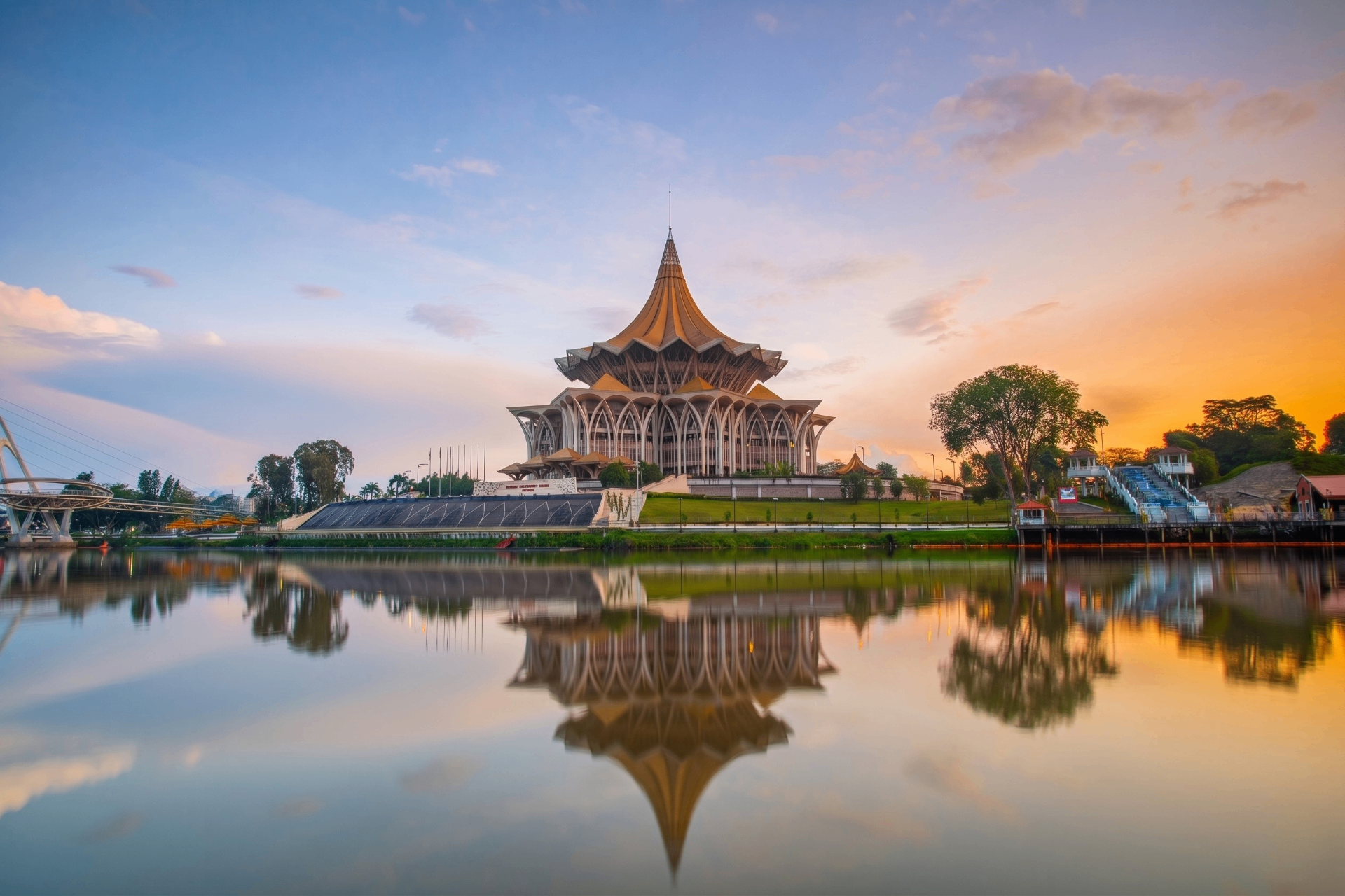 Sarawak State Legislative Assembly at sunset