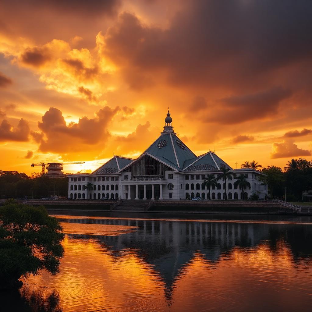 Sarawak State Legislative Assembly at sunset